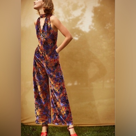 Anthropologie Pants & Jumpsuits Maeve Floral Burnout Velvet